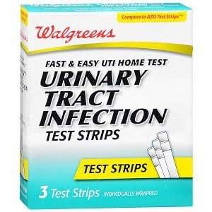Walgreens urinary tract infection test strips - Clinically tested, our urinary tract infection test strips detect Leukocyte and Nitrite which are commonly used to identify a UTI. To maintain strip freshness and effectiveness, store in a cool, dry place for best results. Included is a color-coded chart that reveals test results within 2 minutes of testing.